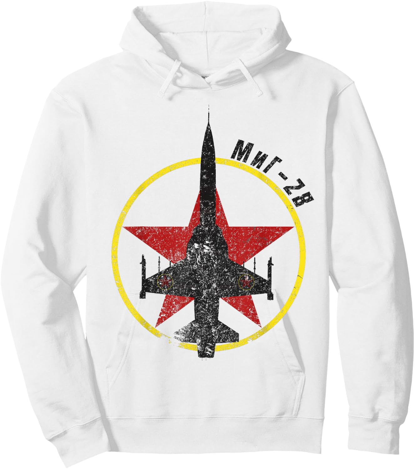 MiG-28 Fictional Soviet Bloc Jet Fighter Red Star Hoodie - Hoodie | White