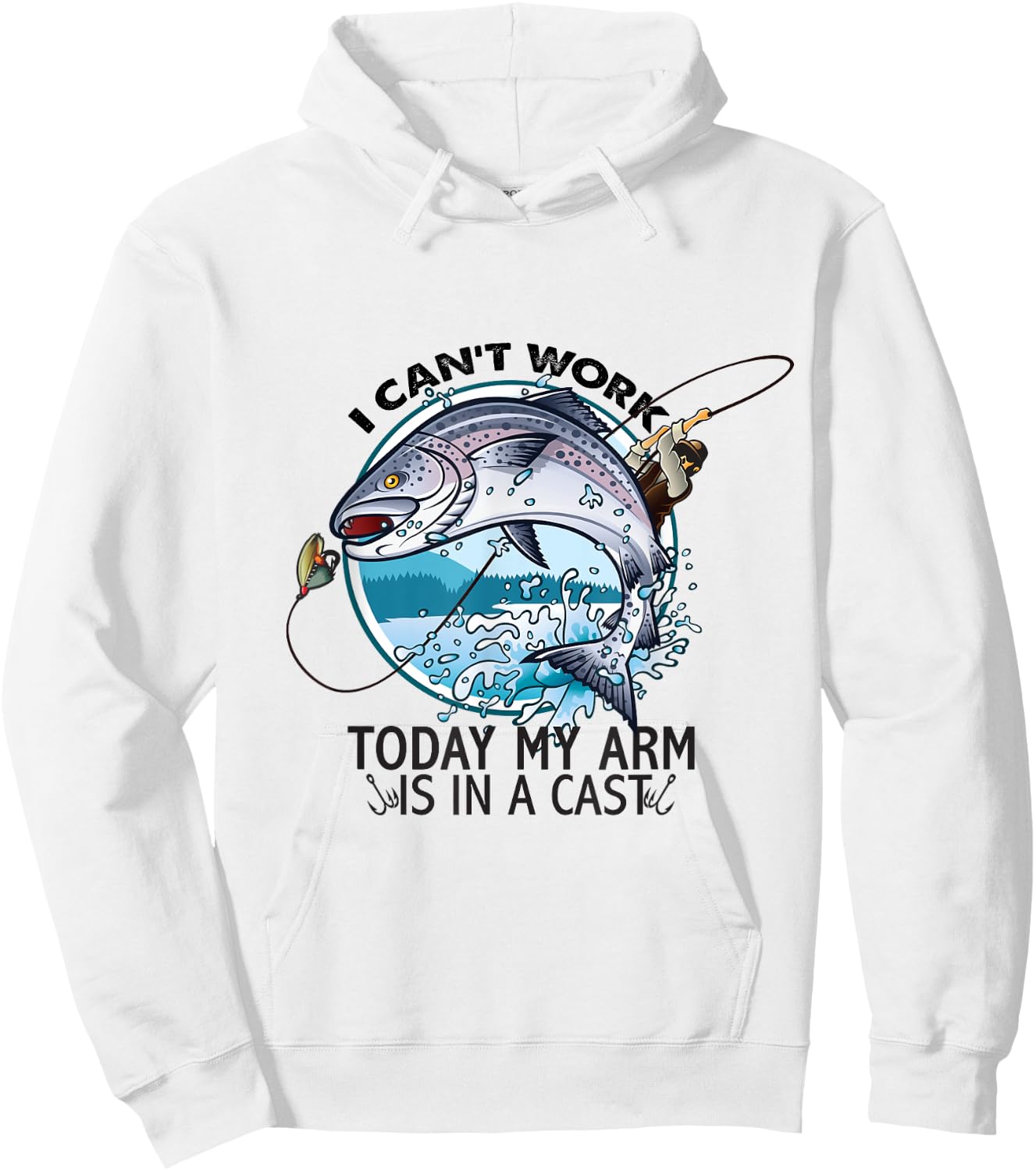 I Can't Work Today My Arm Is In A Cast Hoodie - Hoodie | White