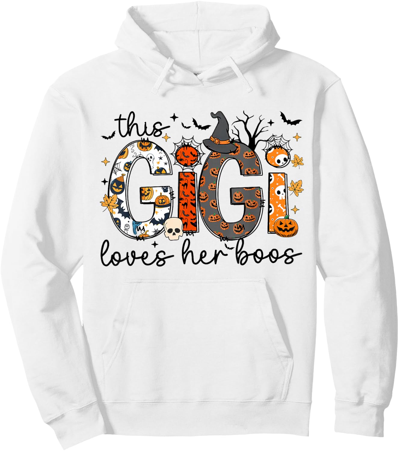 This Gigi Loves Her Boos Halloween Spooky Family Matching Hoodie - Hoodie | White