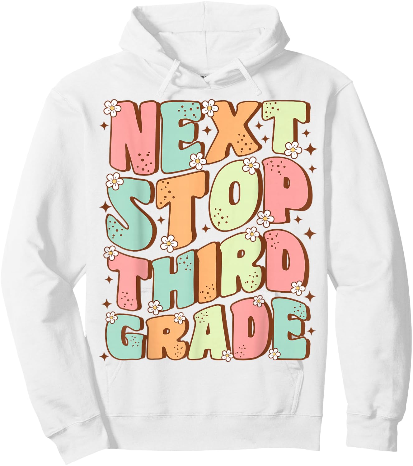 Next Stop Third Grade Cute Groovy Last Day of 2nd Grade Hoodie - Hoodie | White