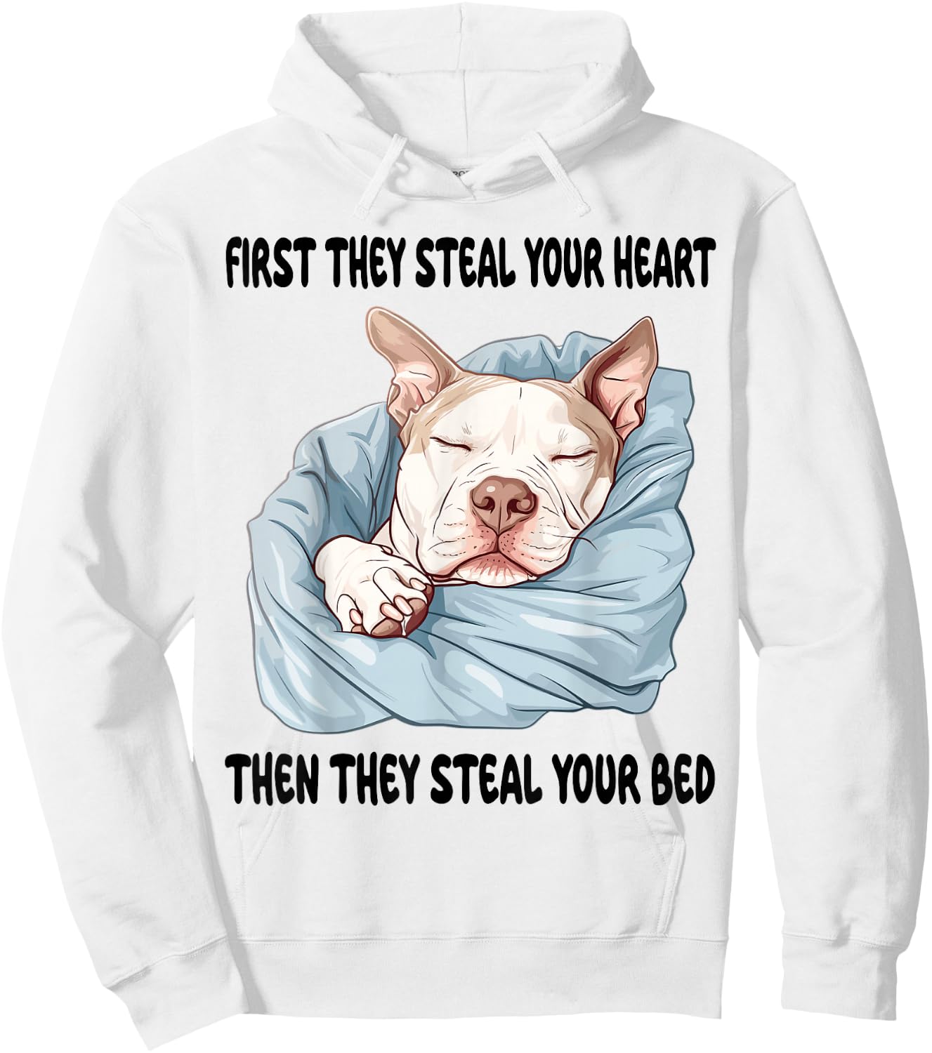 Pitbull Sleeping Pajamas Nightgown Hoodie - Hoodie | White
