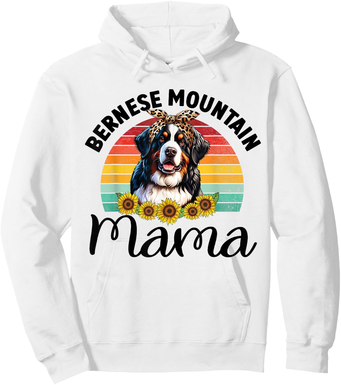 Vintage Bernese Mountain Mama Dog Lovers Floral Mother's Day Women Kids Hoodie - Hoodie | White