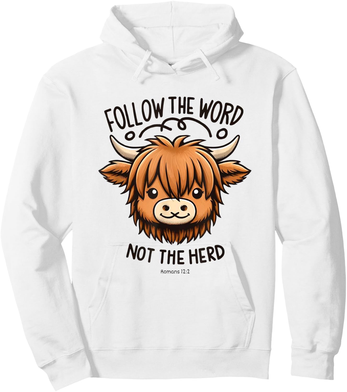 Christian Romans-12:2, FOLLOW THE WORD NOT THE HERD Hoodie - Hoodie | White