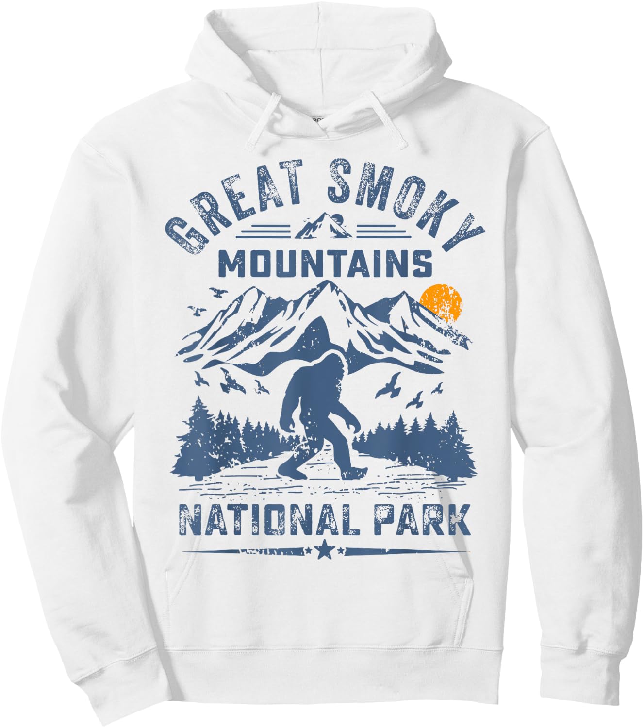 Great Smoky Mountains National Park Sunset Bigfoot Sasquatch Hoodie - Hoodie | White