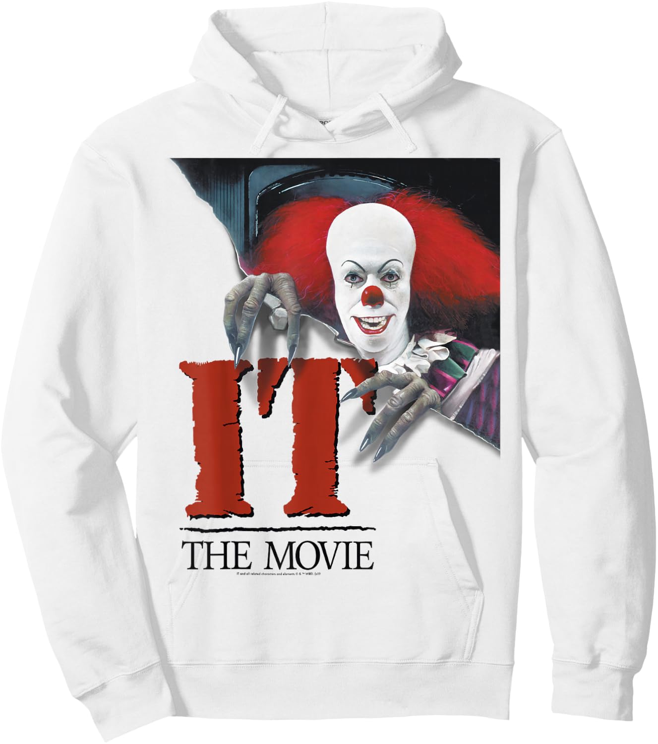 It Miniseries Pennywise Poster Logo Hoodie - Hoodie | White