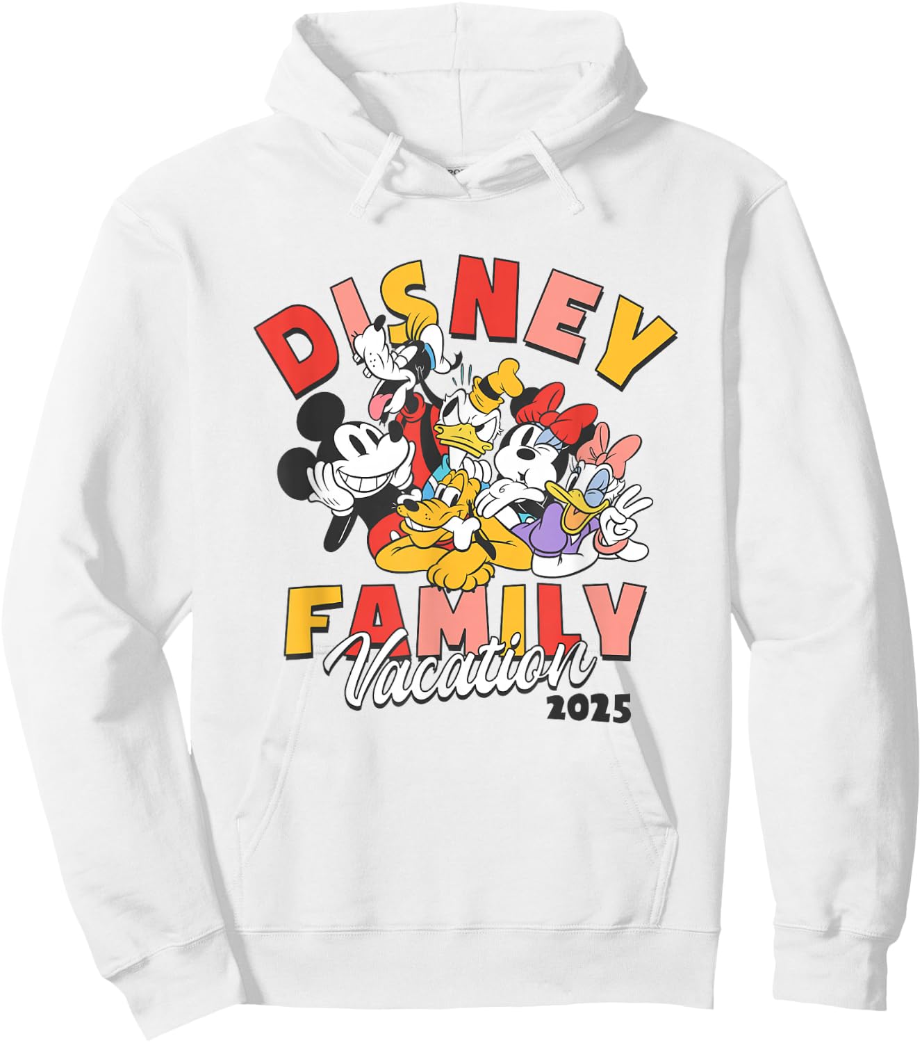 Disney Mickey and Friends Disney Family Vacation 2025 Logo Hoodie - Hoodie | White