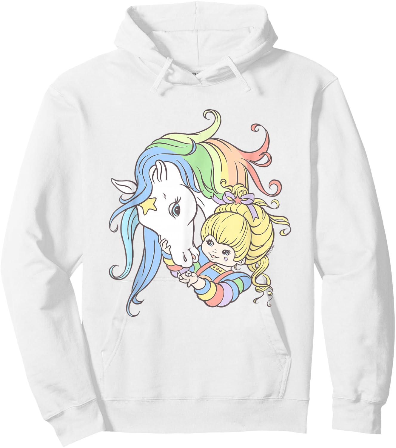 Rainbow Brite Cute Rainbow Starlight Best Friends Chest Logo Hoodie - Hoodie | White