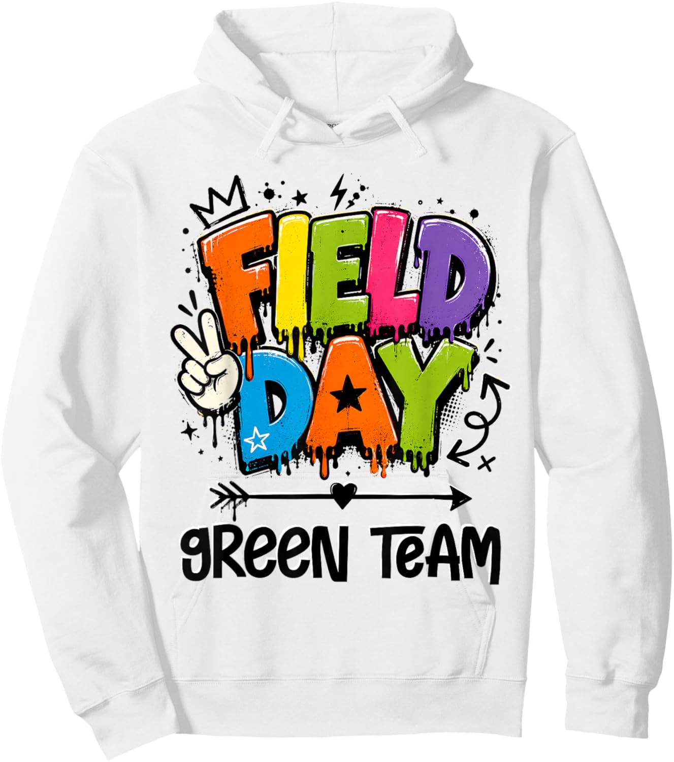 Funny Green Team Field Day 2026 Drip Teacher Boy Girl Kids Hoodie - Hoodie | White