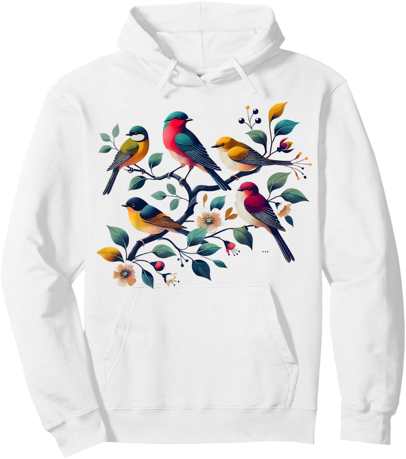 Birds On A Branch Birding Bird Watcher Birder Hoodie - Hoodie | White