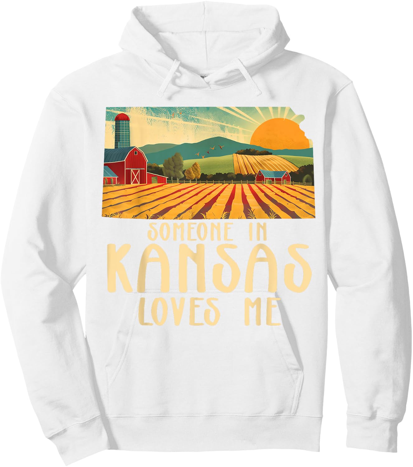 Someone In Kansas Loves Me Sunflower State Hoodie - Hoodie | White