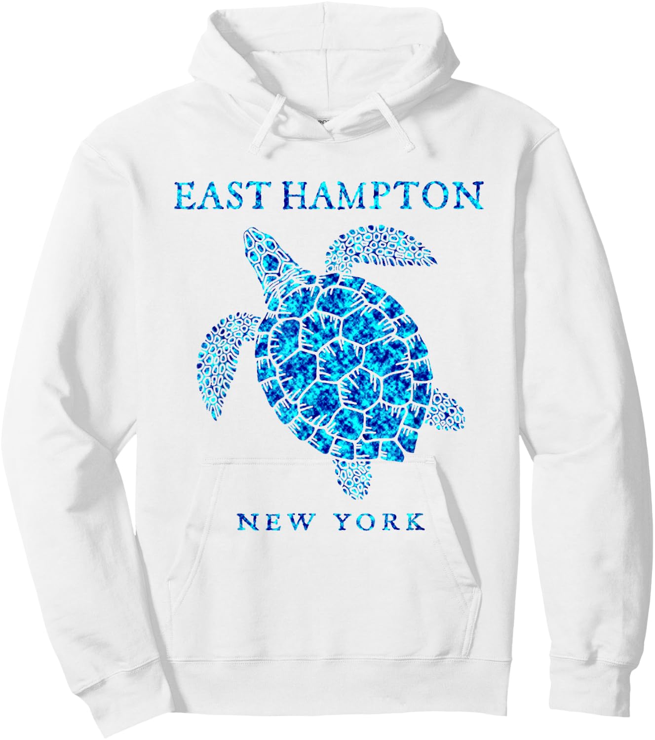 East Hampton New York Sea Turtle Beach Girls Boys Souvenir Hoodie - Hoodie | White