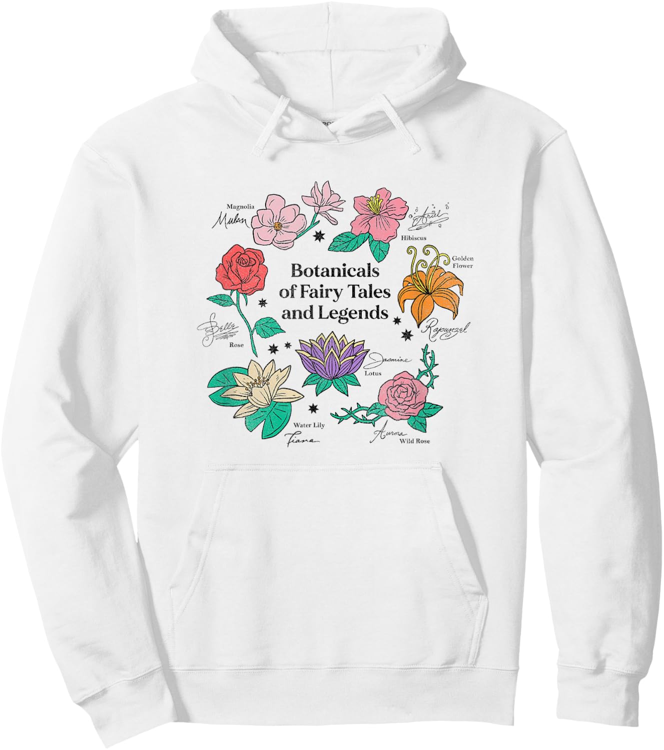 Disney Princess Botanicals Of Fairy Tales Floral Textbook Hoodie - Hoodie | White