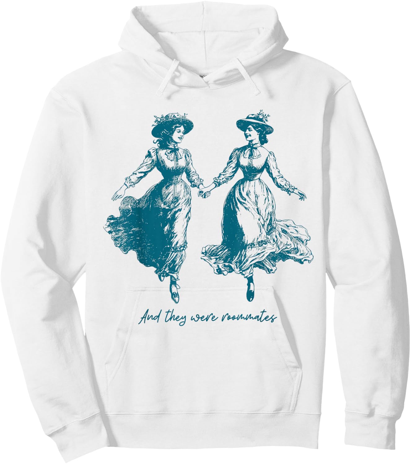 Vintage Lesbian Pride And They Were Roommates Sapphic Pride Hoodie - Hoodie | White