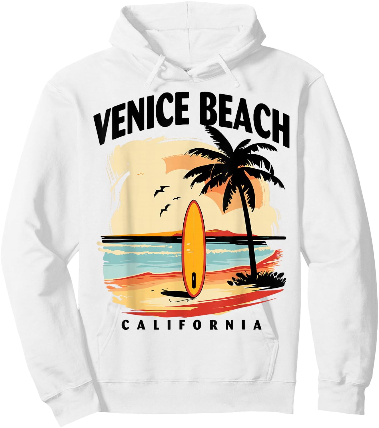 Venice Beach California Surfboard Surfing Men Women Hoodie - Hoodie | White