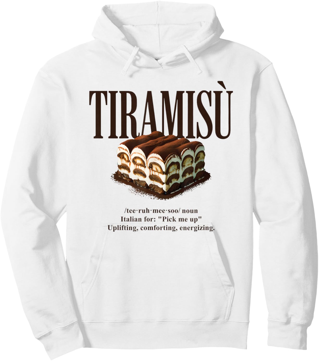 Tiramisu Vintage 90s Italian Food Aesthetic Foodie Dessert Hoodie - Hoodie | White
