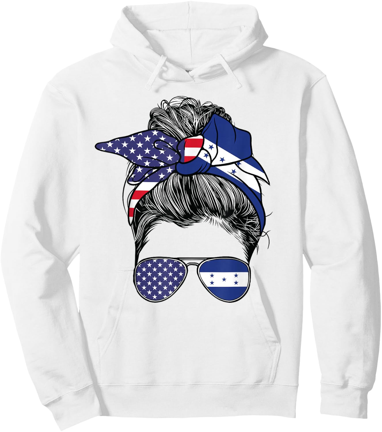 Honduran Women Girl USA Heritage American Honduras Flag Hoodie - Hoodie | White
