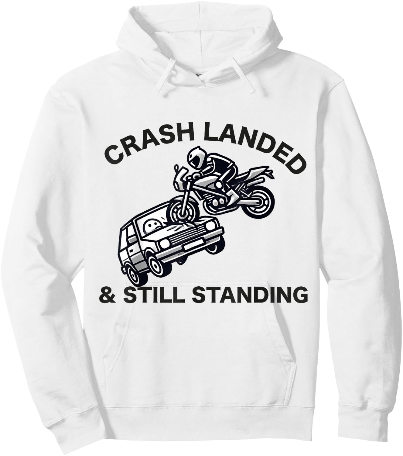 Motorcycle Accident Survivor Bike Crash Injury Recovery Hoodie - Hoodie | White