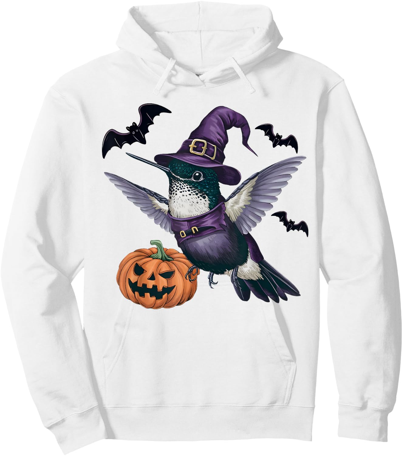 Hummingbird Halloween Costume Pumpkin Bat Witch Hoodie - Hoodie | White