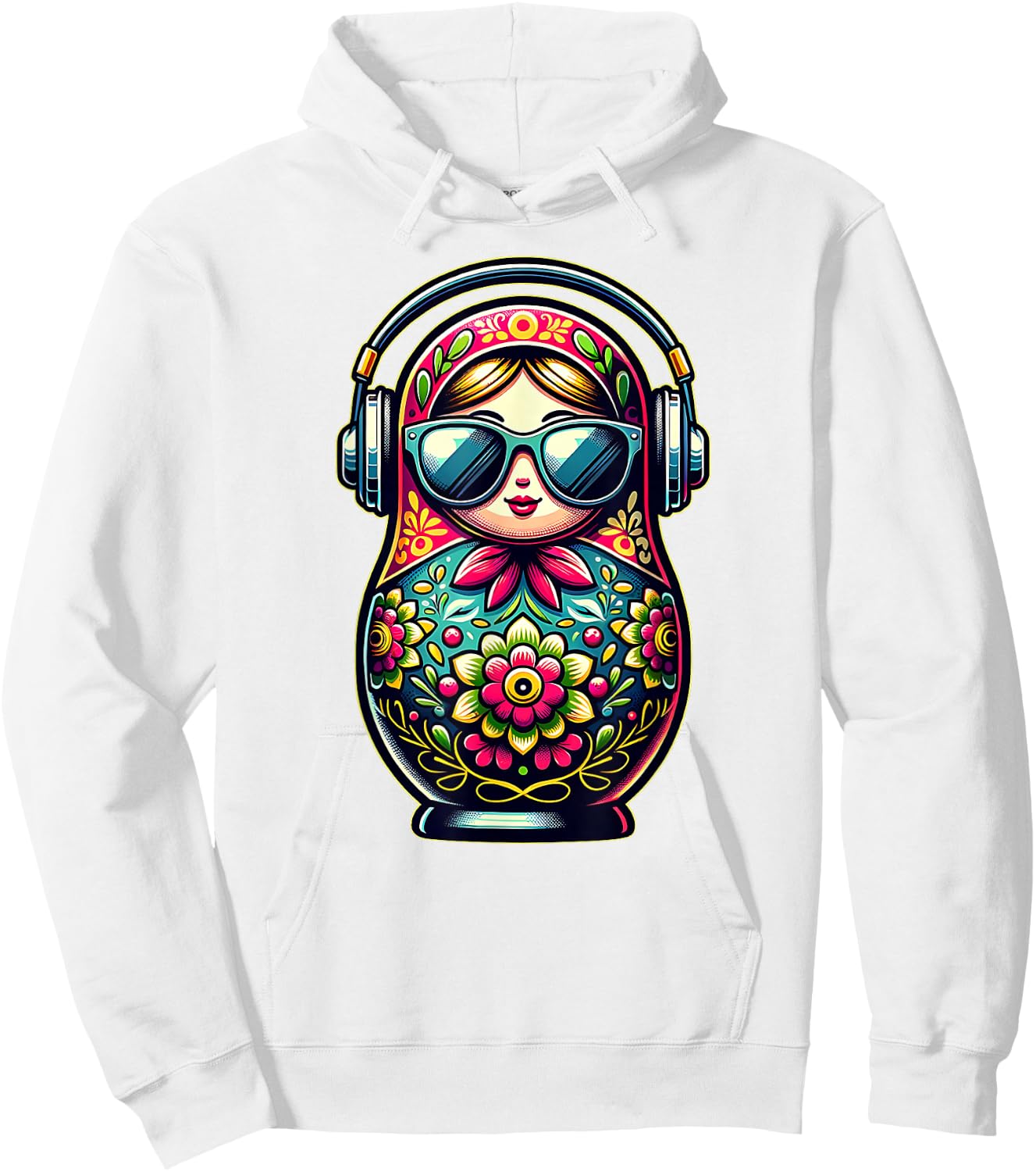 Russian Matryoshka Music Russia Russian Matryoshka Hoodie - Hoodie | White