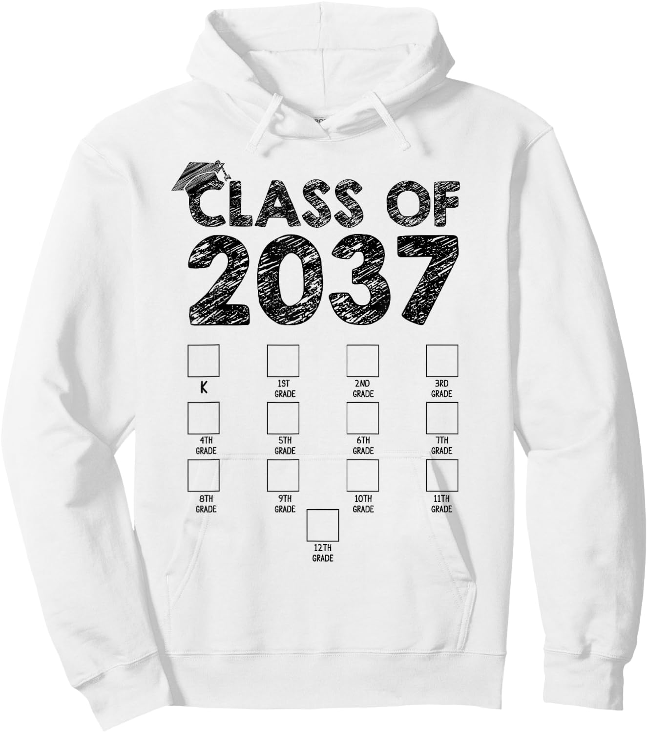 Class of 2037 Grow With Me First Day School Back to School Hoodie - Hoodie | White