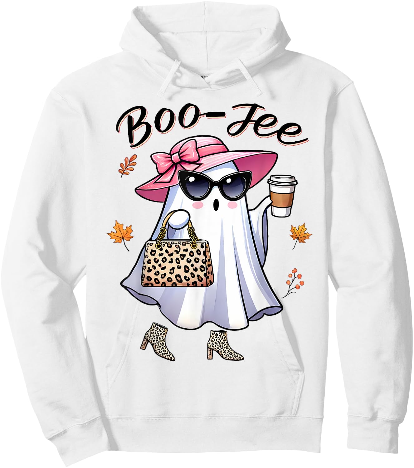 Cute Funny Boo-Jee Ghost Halloween Boujee Women Girls Hoodie - Hoodie | White