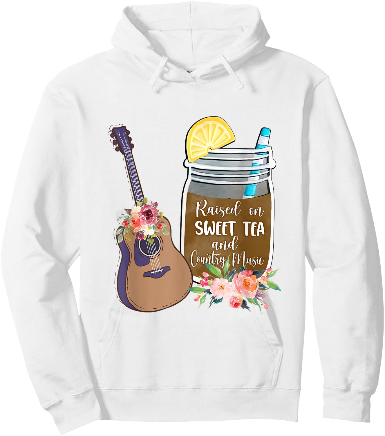 Raised On Sweet Tea & Country Music Lover Southern Girls Hoodie - Hoodie | White