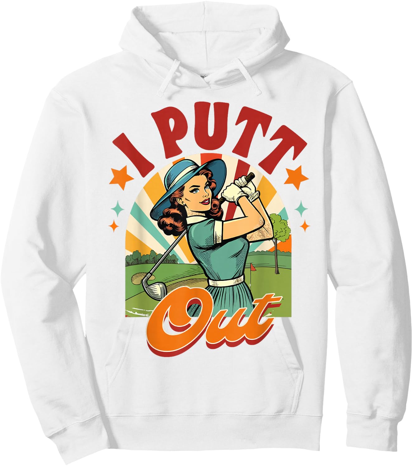 Golf Player Golfer Golf Club Par Time I Putt Out Hoodie - Hoodie | White