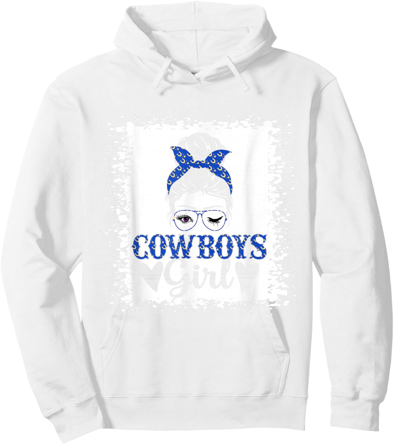 Messy Bun Cowboys Girl Sport Fan Men Women Girls Kids Hoodie - Hoodie | White