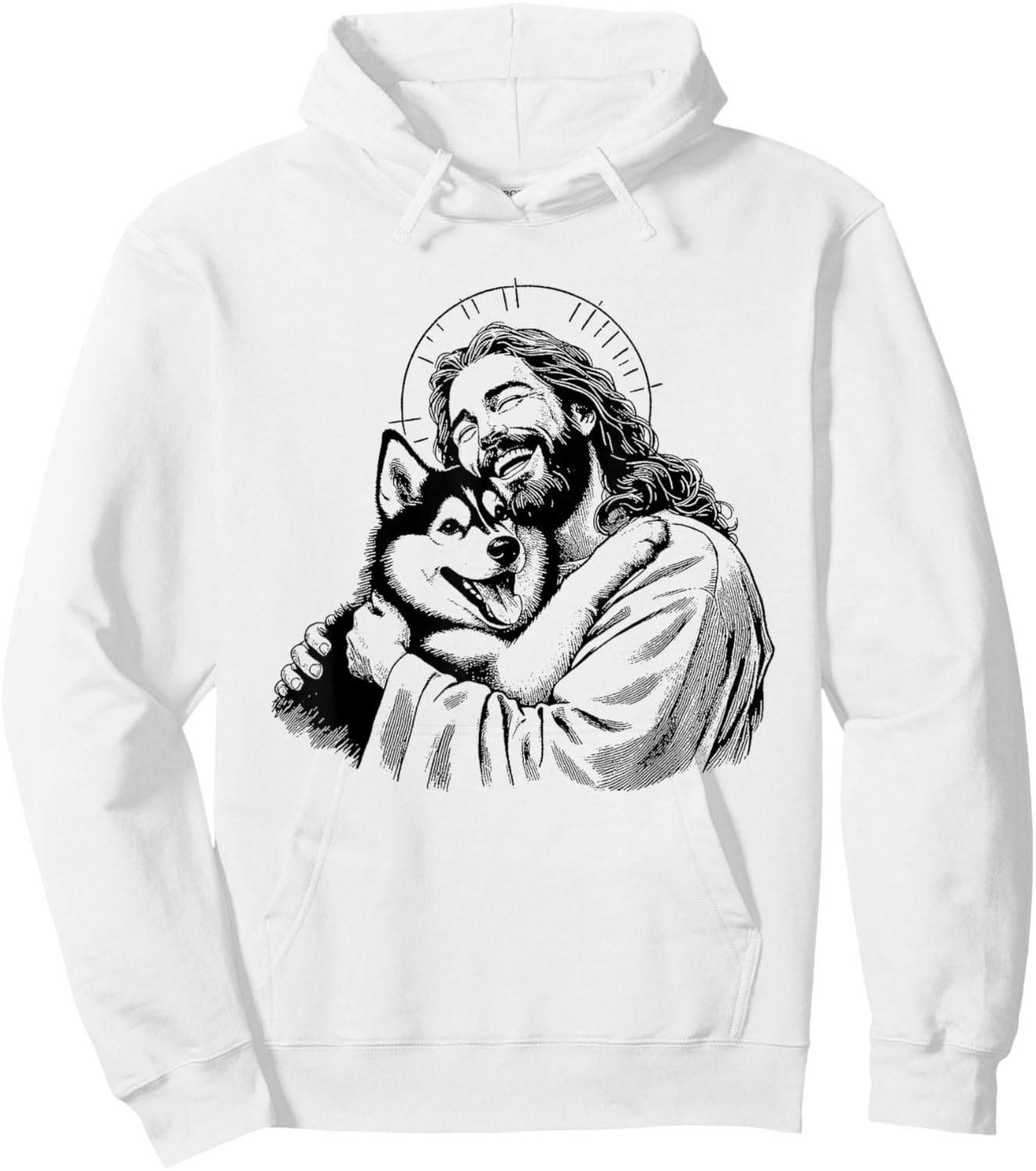 Jesus Siberian Husky - Funny Christian Religious Dog Lover Women Girls Kids Hoodie - Hoodie | White
