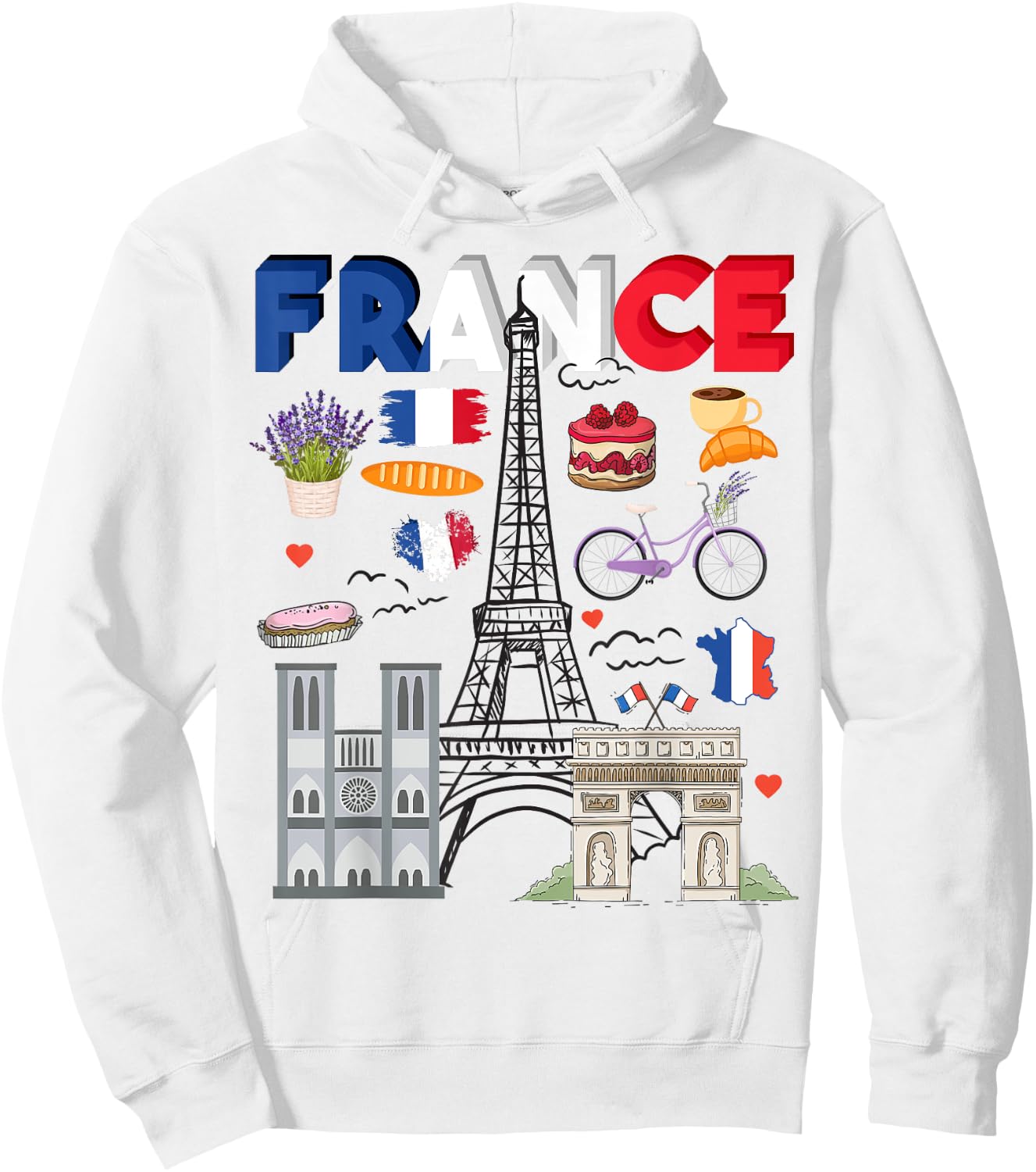 France Flag Outfit Idea For Kids French Flag & Lavender Hoodie - Hoodie | White
