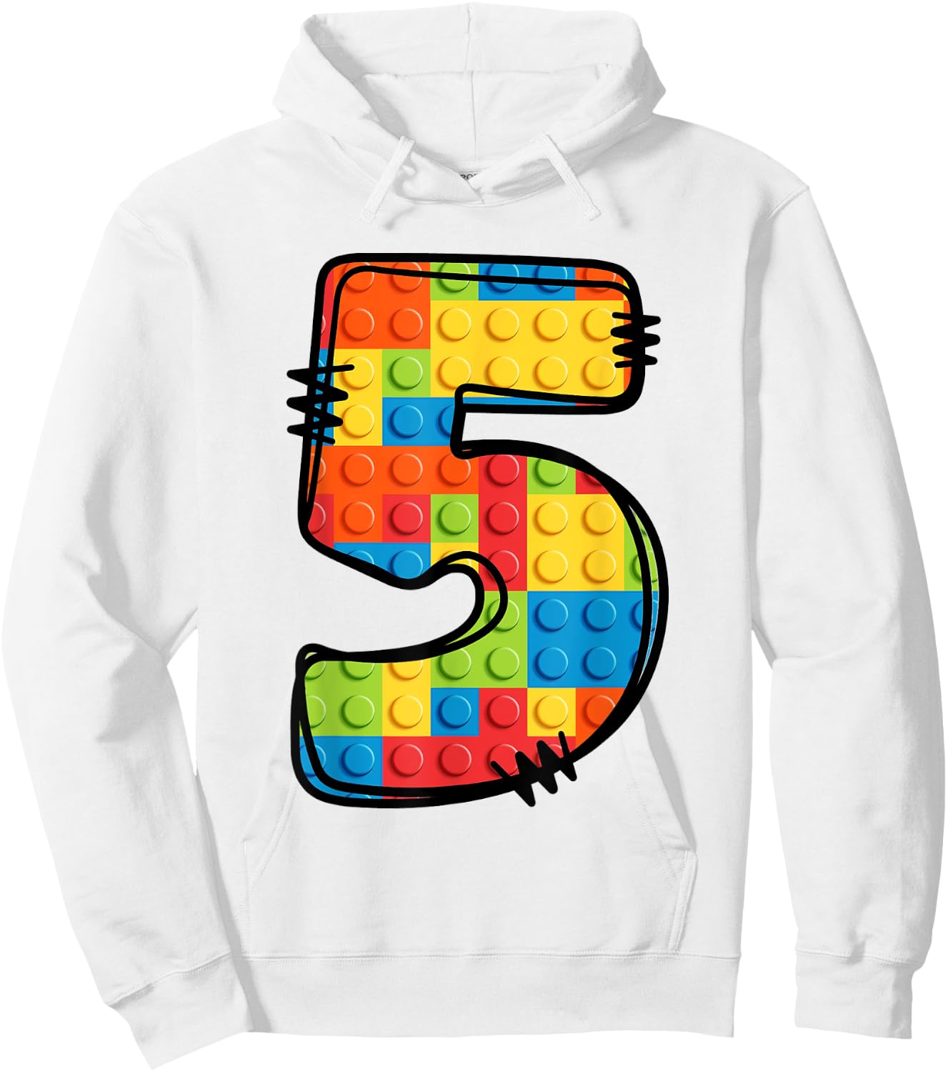 5 Year Old Blocks Building Master Builder 5th Birthday Hoodie - Hoodie | White