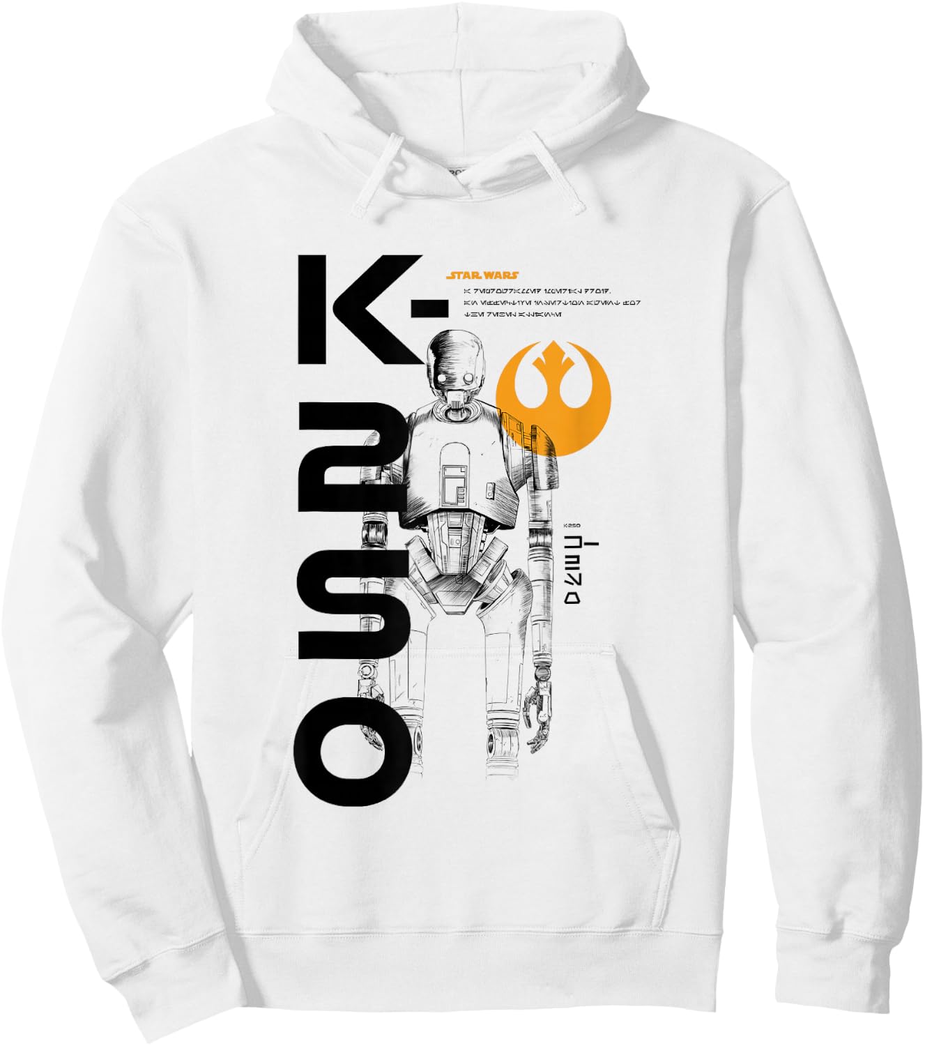 Star Wars Rogue One Iconic K-2SO Droid Retro Chest Poster V2 Hoodie - Hoodie | White
