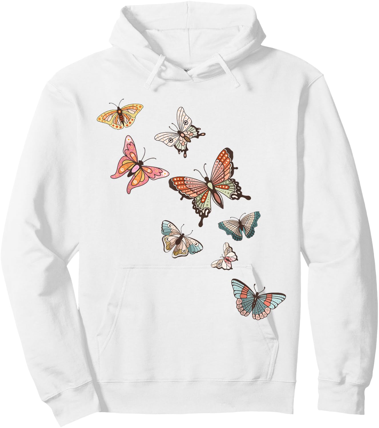 Flying Butterflies - Butterfly Lover Gardener Entomologist Hoodie - Hoodie | White