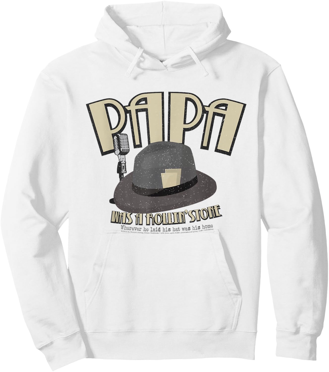 Papa Was a Rollin' Stone Lyric Hat Temptations Hoodie - Hoodie | White