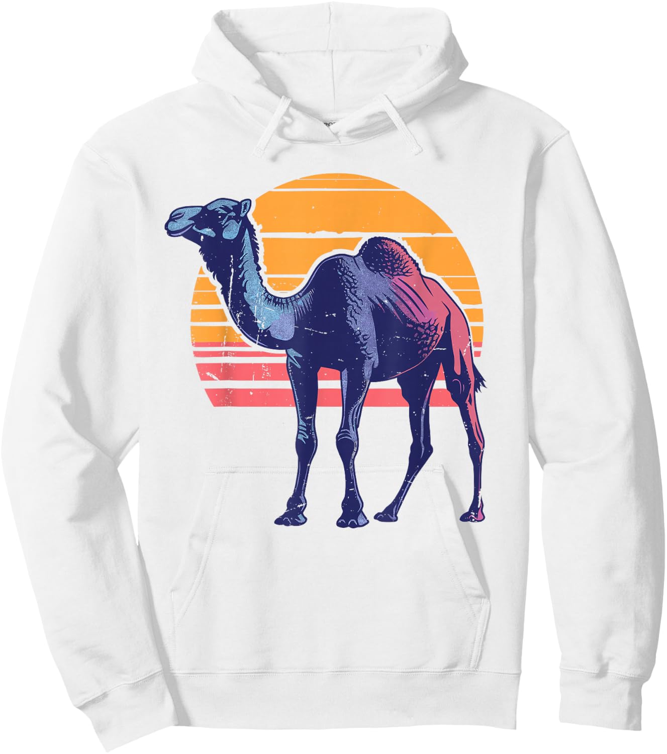 Camel Retro Vintage 80s Style Camel Desert Animals Lover Hoodie - Hoodie | White