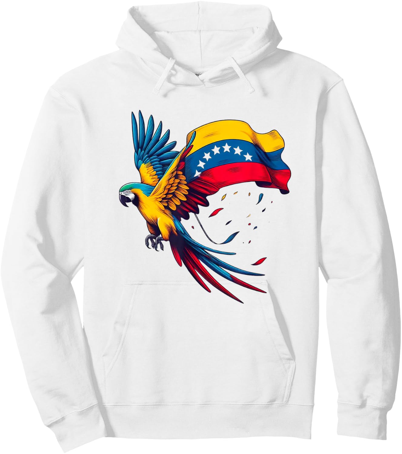 Venezuela 7 Stars Flag with Guacamaya Hoodie - Hoodie | White