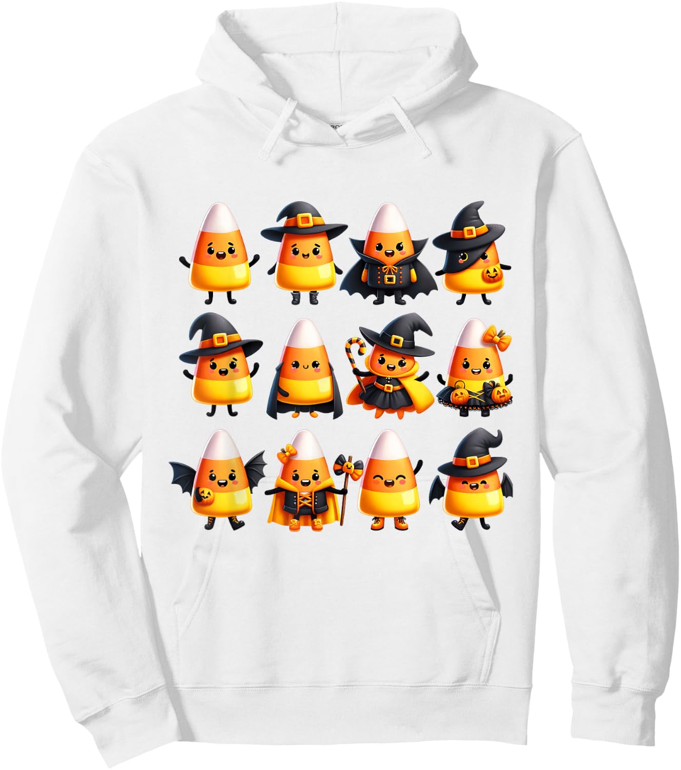 Adorable Halloween Candy Corn Characters in Costumes Hoodie - Hoodie | White
