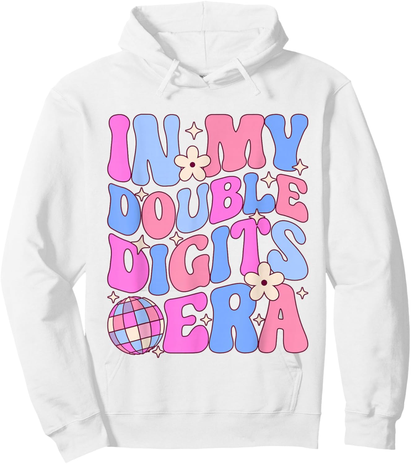 In My Double Digits Era Retro 10th Birthday 10 Year Old Girl Hoodie - Hoodie | White