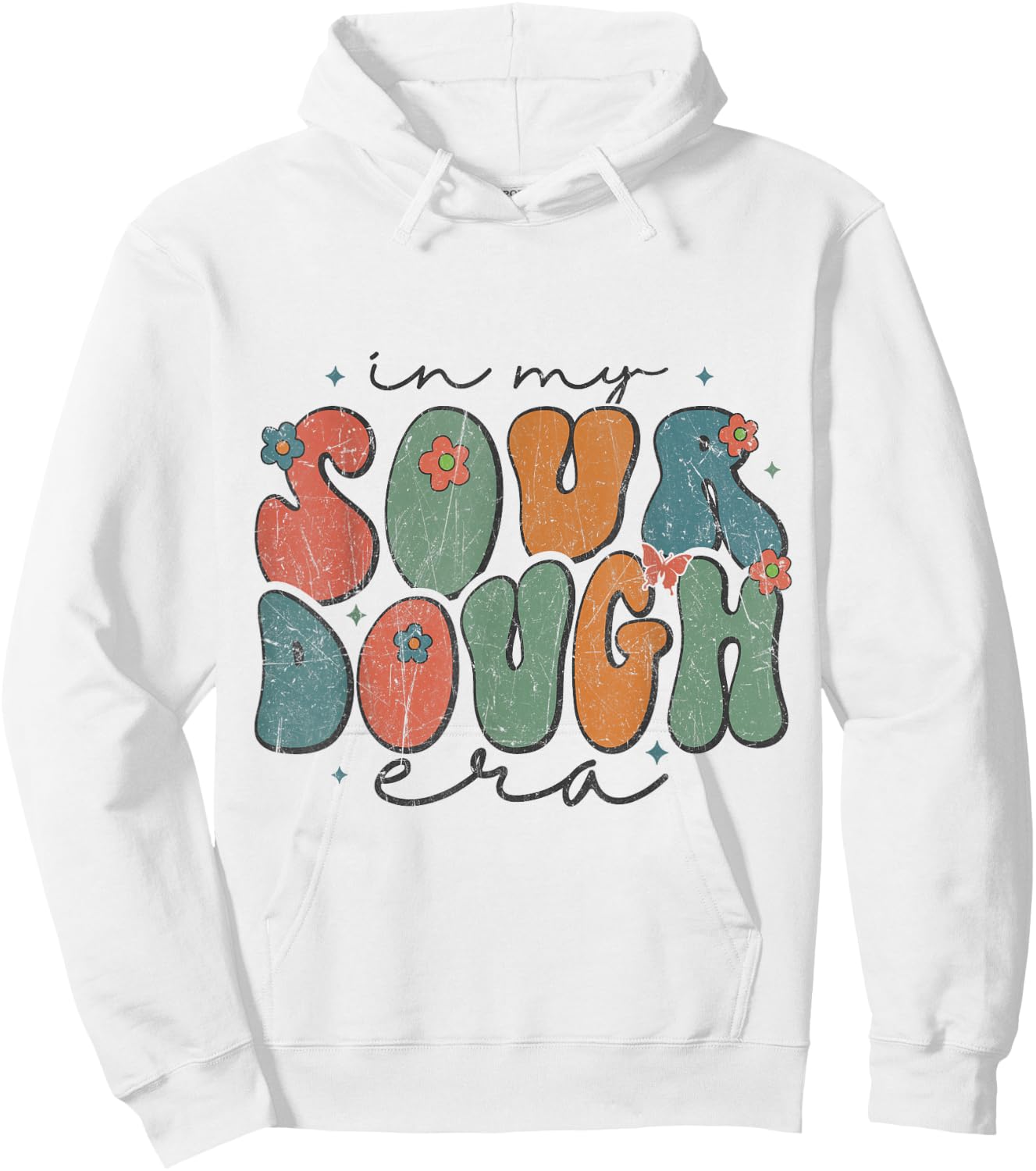 In My Sourdough Era Groovy Bread Baking Sourdough Enthusiast Hoodie - Hoodie | White