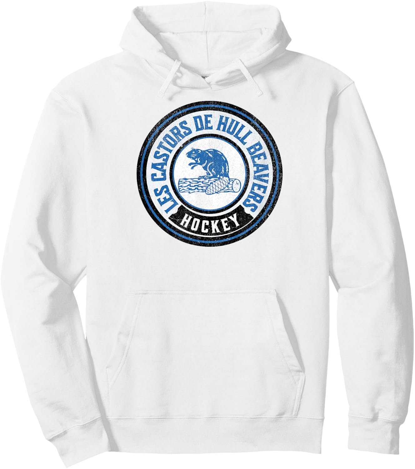 Vintage Beaver Logo Defunct Hockey Team Hull Beavers Hoodie - Hoodie | White