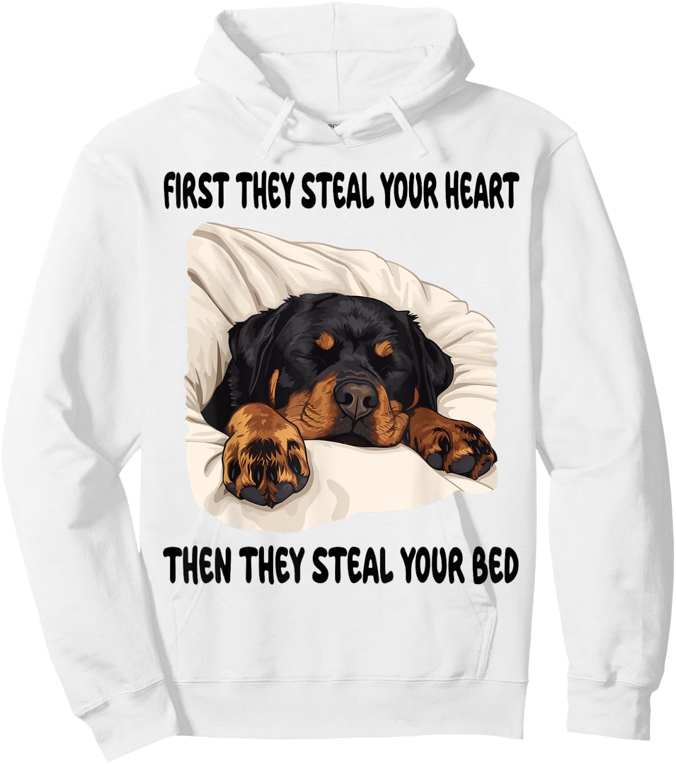 Rottweiler Sleeping Pajamas Nightgown Hoodie - Hoodie | White