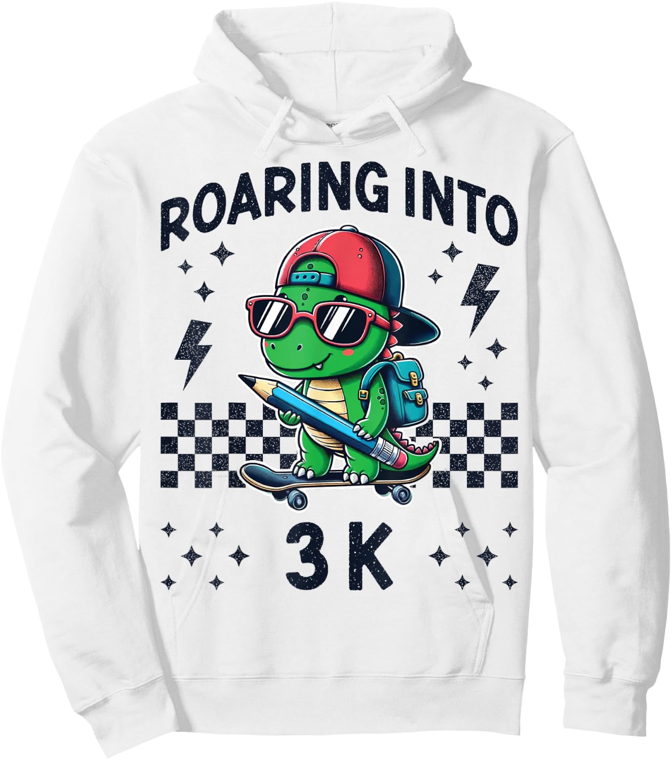 Roaring Into 3K Dinosaur Back to School Kid I’m Ready for 3K Hoodie - Hoodie | White