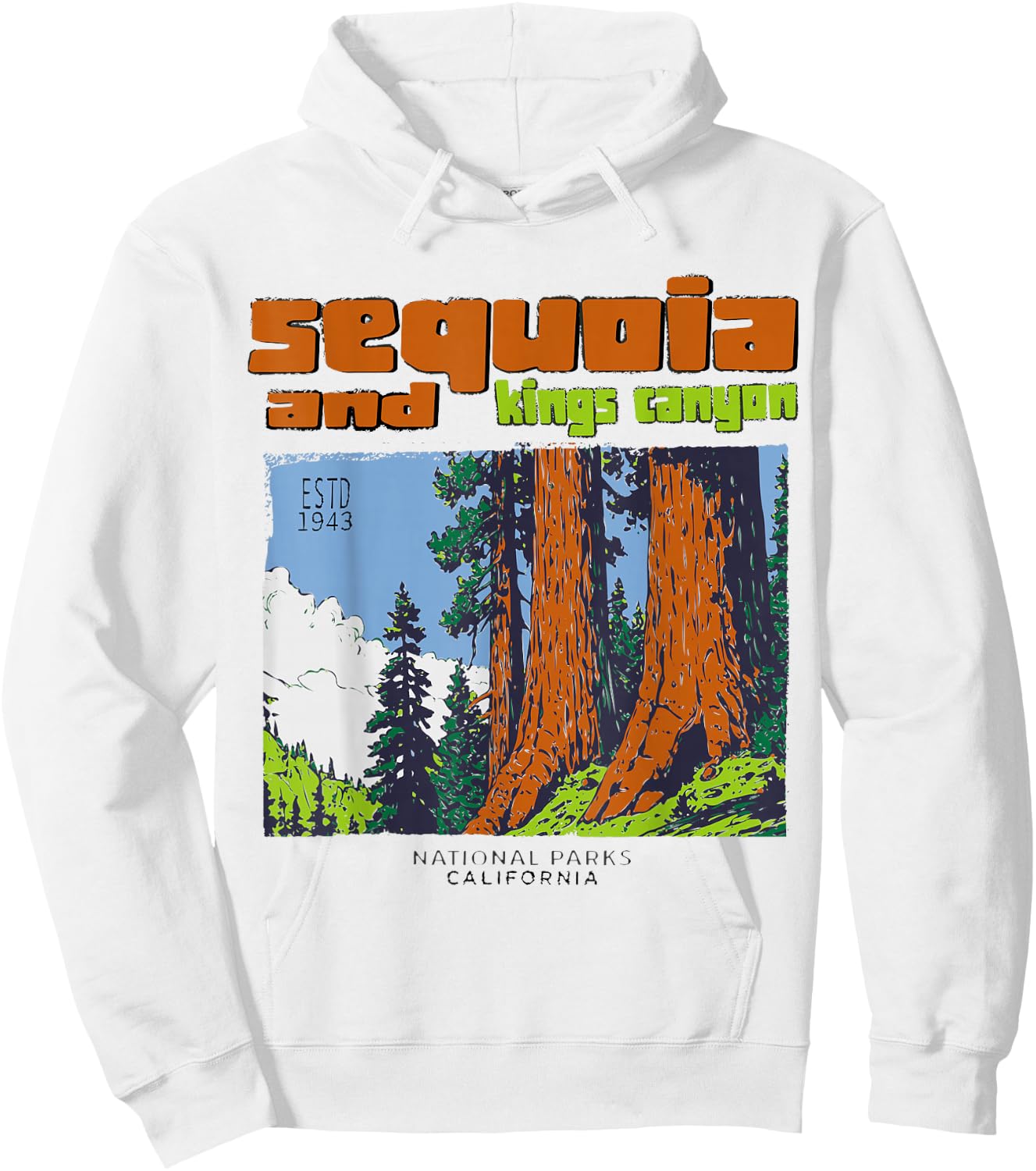 Sequoia Kings Canyon National Parks Vintage Hoodie - Hoodie | White