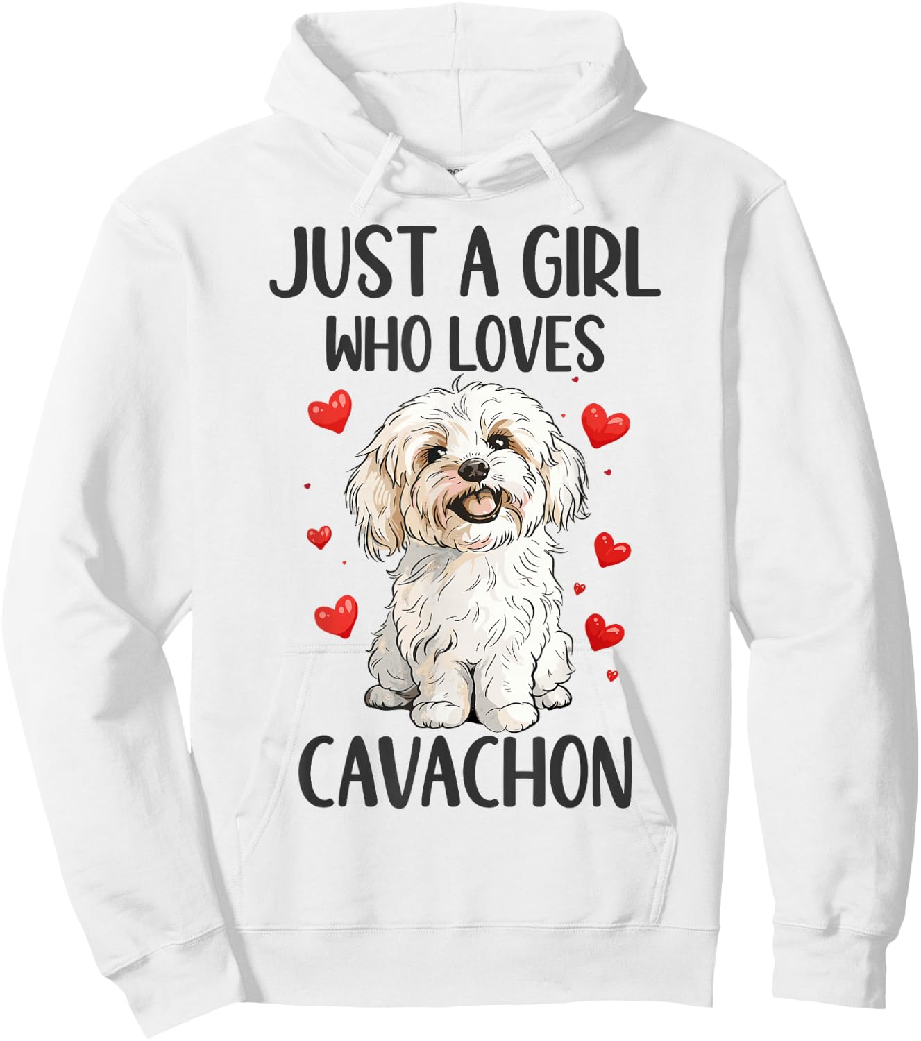 Just a Girl Who Loves Cavachon Funny Cavachon Dog Owner Hoodie - Hoodie | White