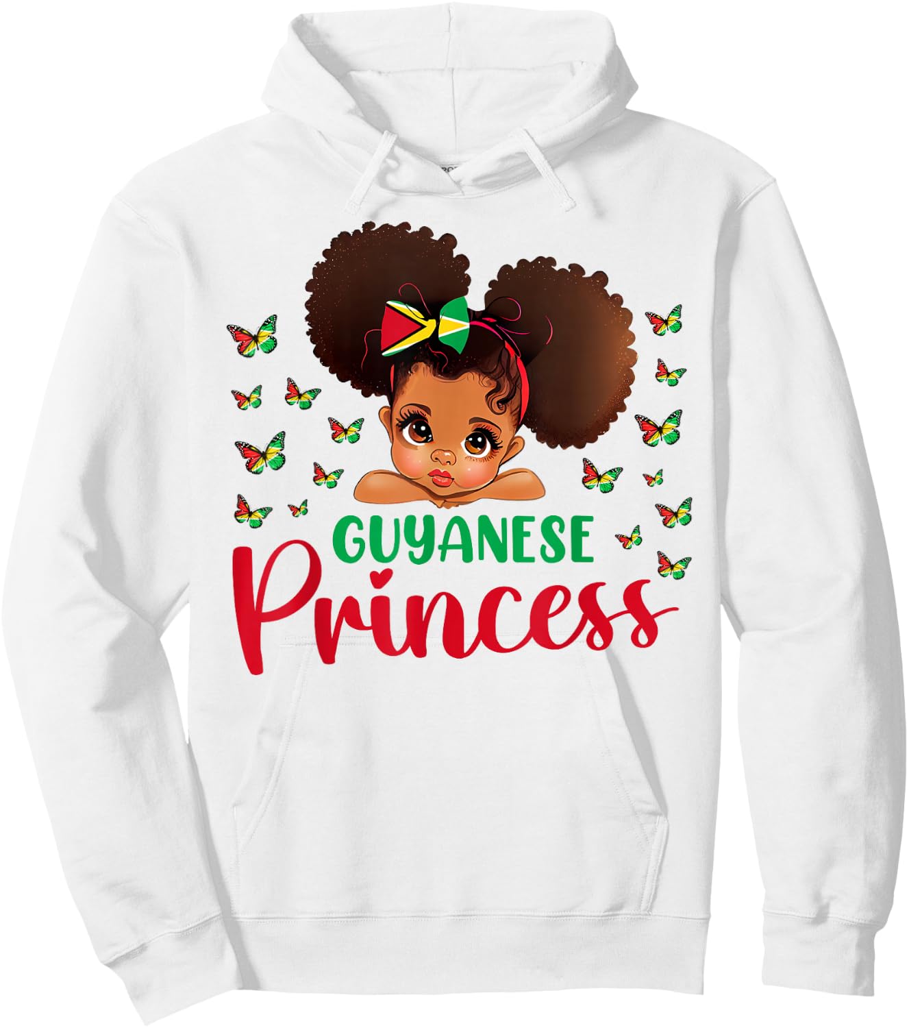 Guyanese Princess Guyana for Black Girls Kids Hoodie - Hoodie | White