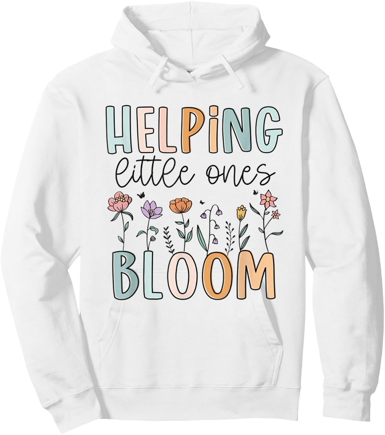Women Spring Helping Little Ones Bloom Wildflower NICU Nurse Hoodie - Hoodie | White