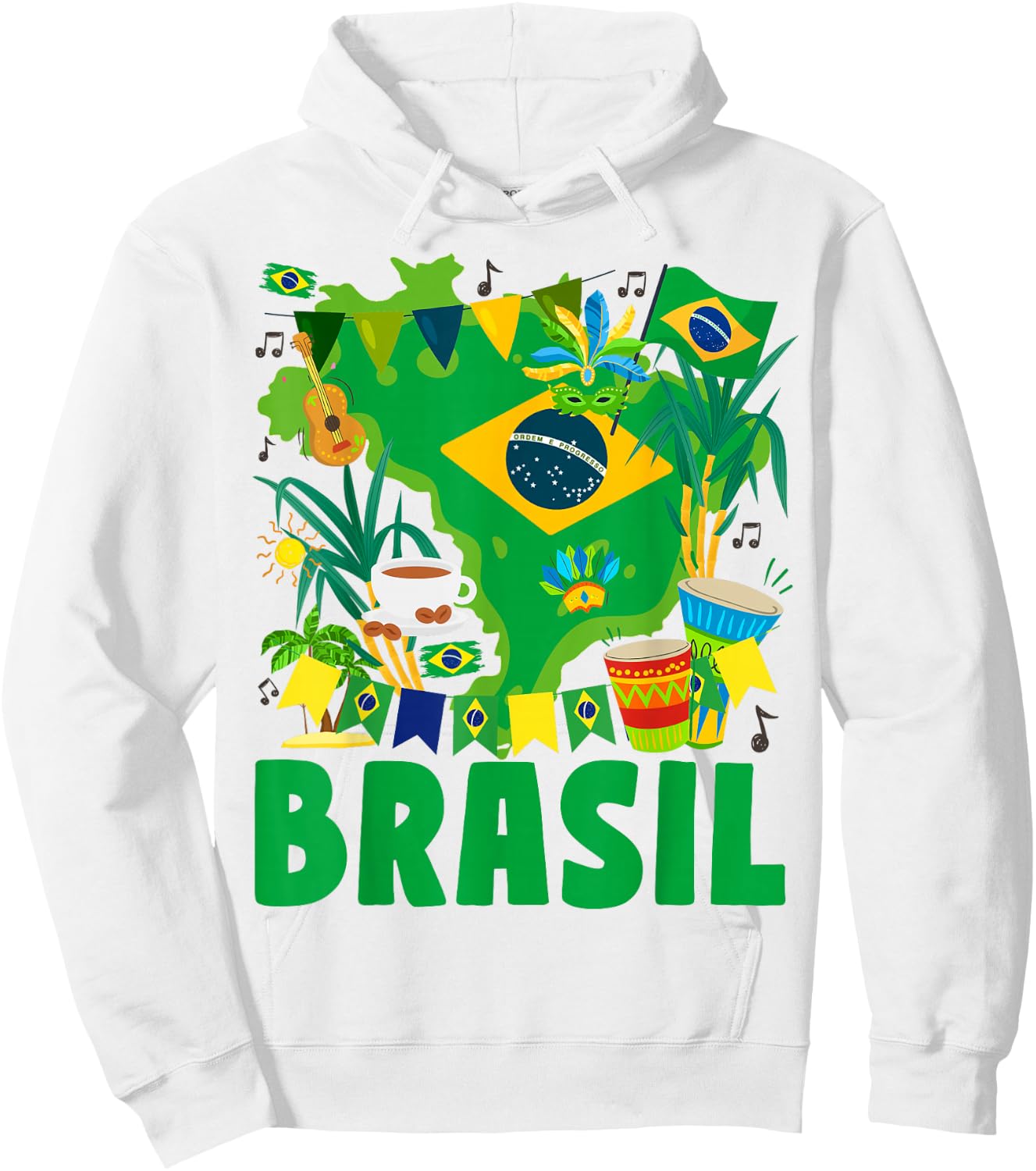 Brasil Flag Outfit Idea For Kids Brazil & Brazilian Flag Hoodie - Hoodie | White