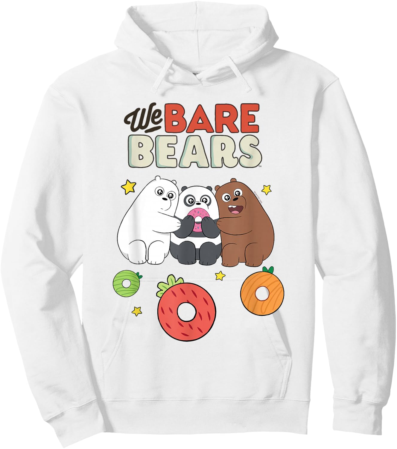 We Bare Bears Love Colorful Donuts Funny Cartoon Hoodie - Hoodie | White