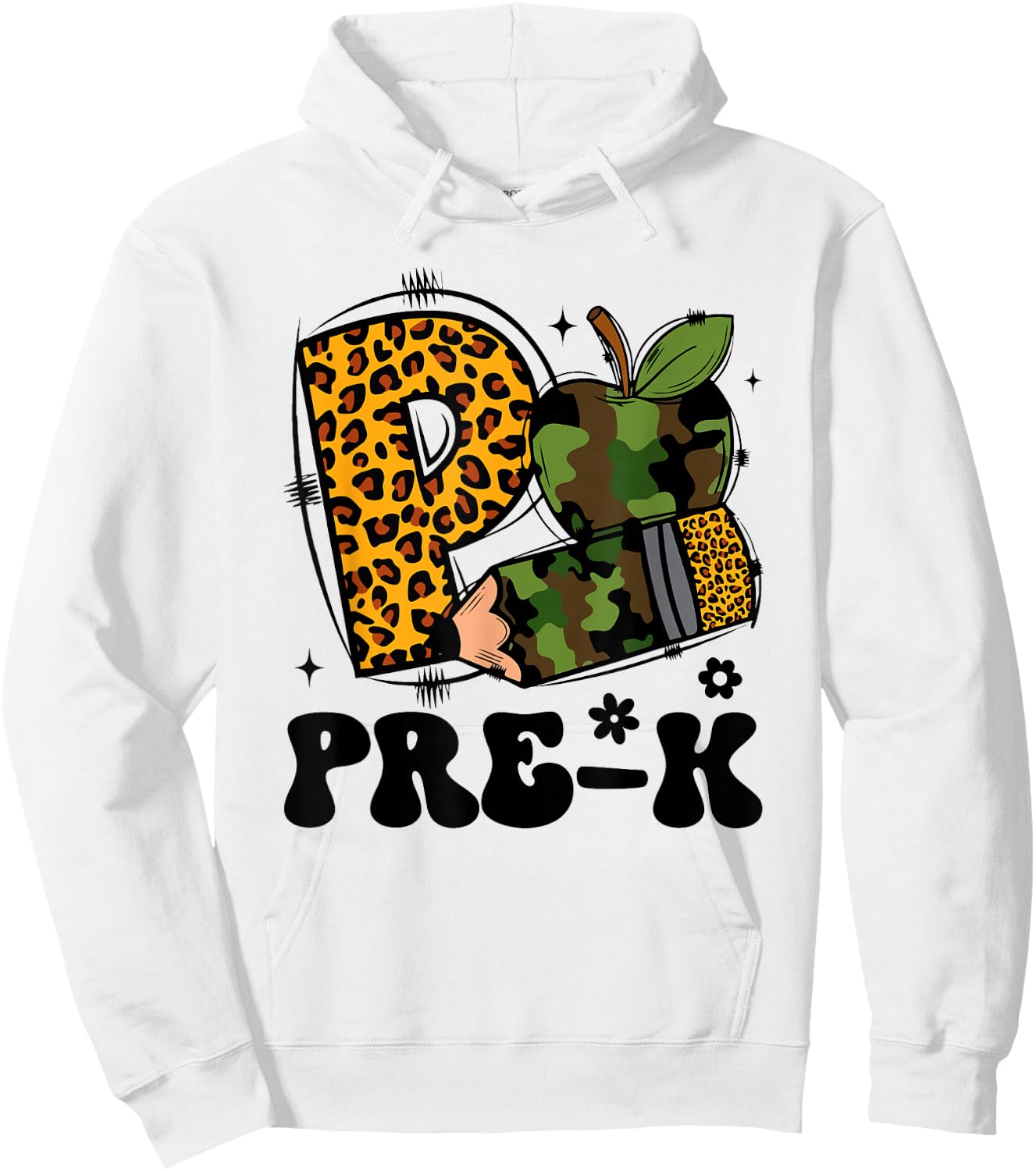 Cute Camo Pre K Back To School Funny Teacher Kid Preschool Hoodie - Hoodie | White
