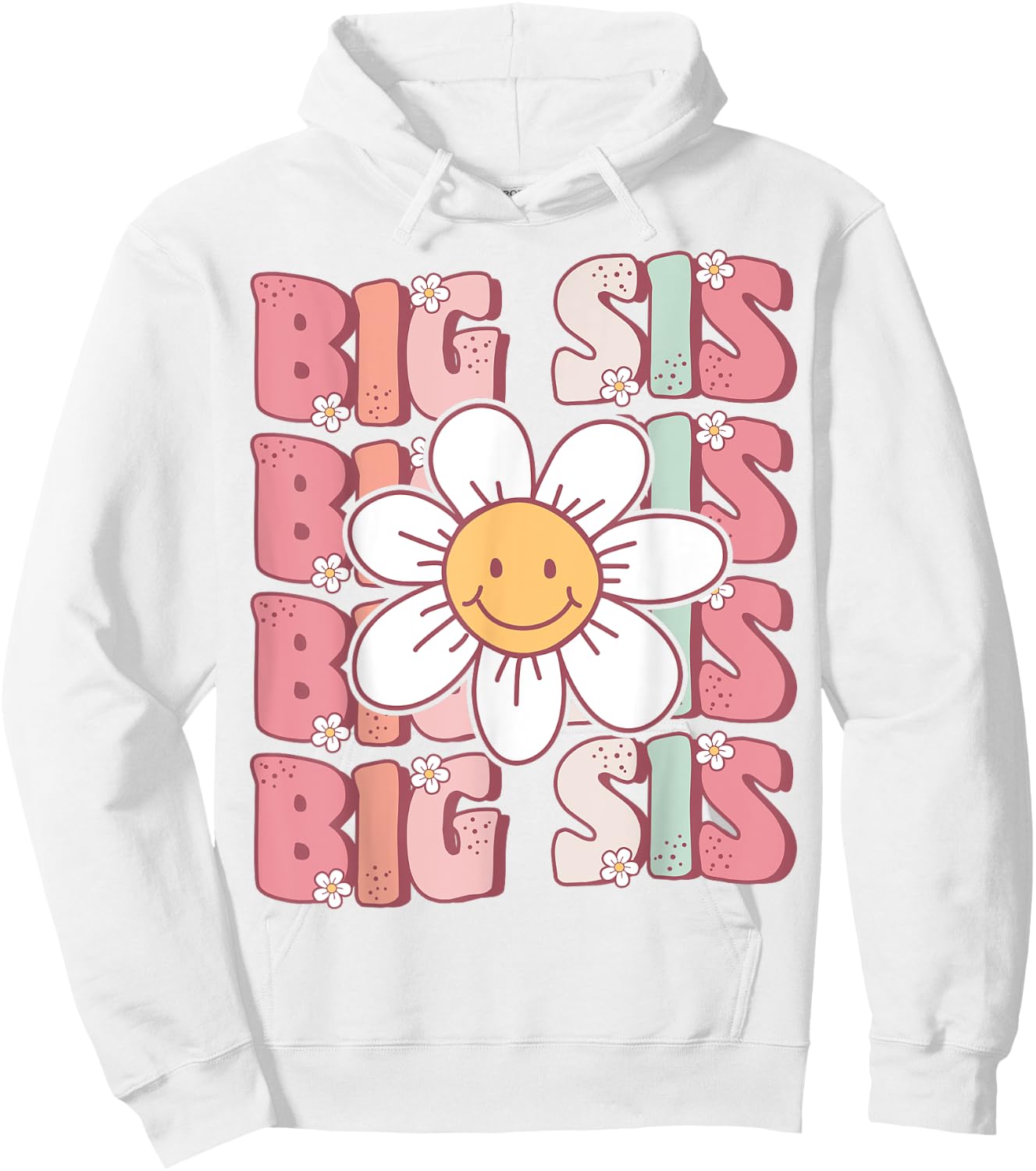 Groovy Big Sis Matching Family Birthday Party Daisy Flower Hoodie - Hoodie | White